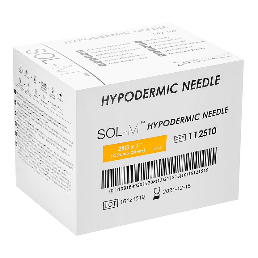 Sol Millennium SOL-M Hypodermic Needle 25G x 1" (112510) - Box