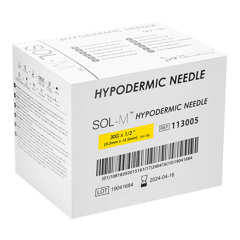 Sol Millennium SOL-M Hypodermic Needle 30G x 1/2" (113005) - Box