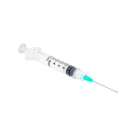 Sol Millennium SOL-CARE 5ml Luer Lock Safety Syringe w/Exch Needle 21G x 1 1/2" (140072IM)