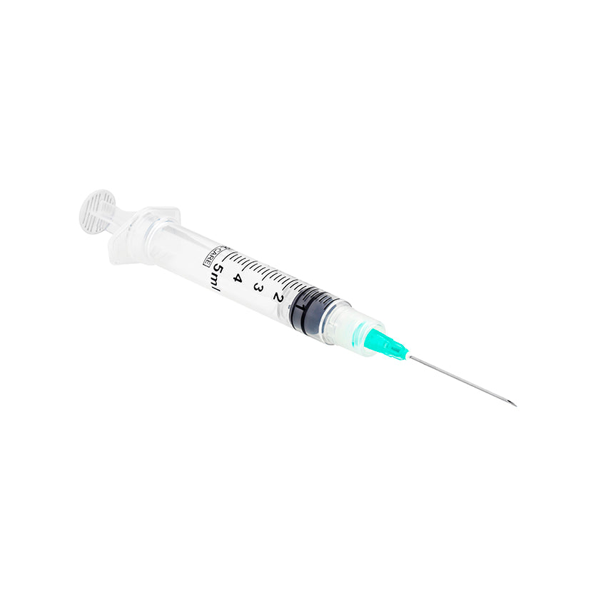 Sol Millennium SOL-CARE 5ml Luer Lock Safety Syringe w/Exch Needle 21G x 1 1/2" (140072IM)