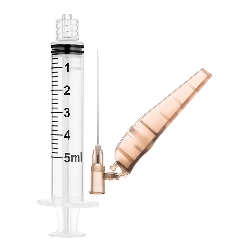 Sol Millennium SOL-CARE 5ml Luer Lock Syringe w/Safety Needle 22G x 1 1/2" (52215SN)