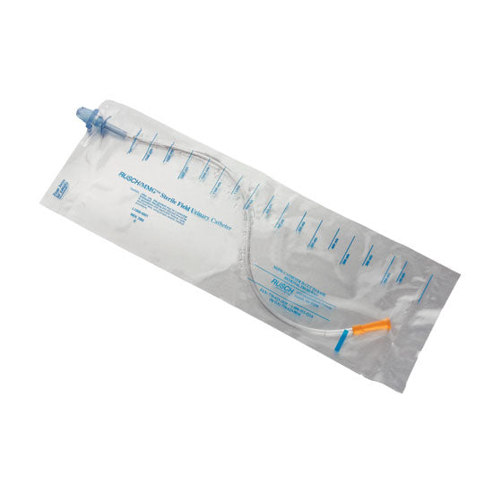 Teleflex Rusch MMG Intermittent Catheter Closed System - Singles, Straight - Stiff PVC, 14 Fr (SONC-14)