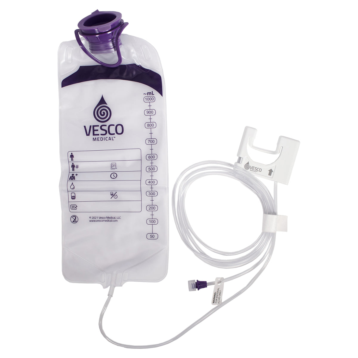 Vesco Medical 1000mL Bag Q Pump Feed Set with ENFit Connector - PVC (VED-054)