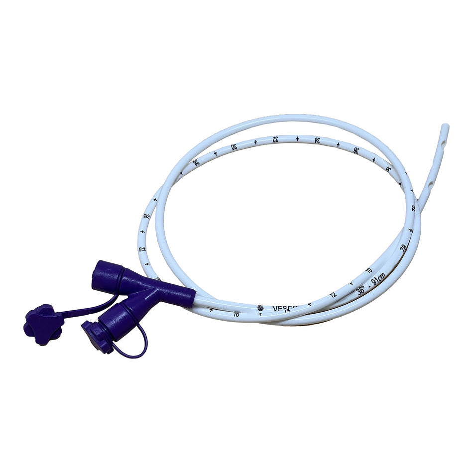 Vesco Medical Nasogastric Feeding Tube, 8Fr, 36in, Dual Port (VED-29108)