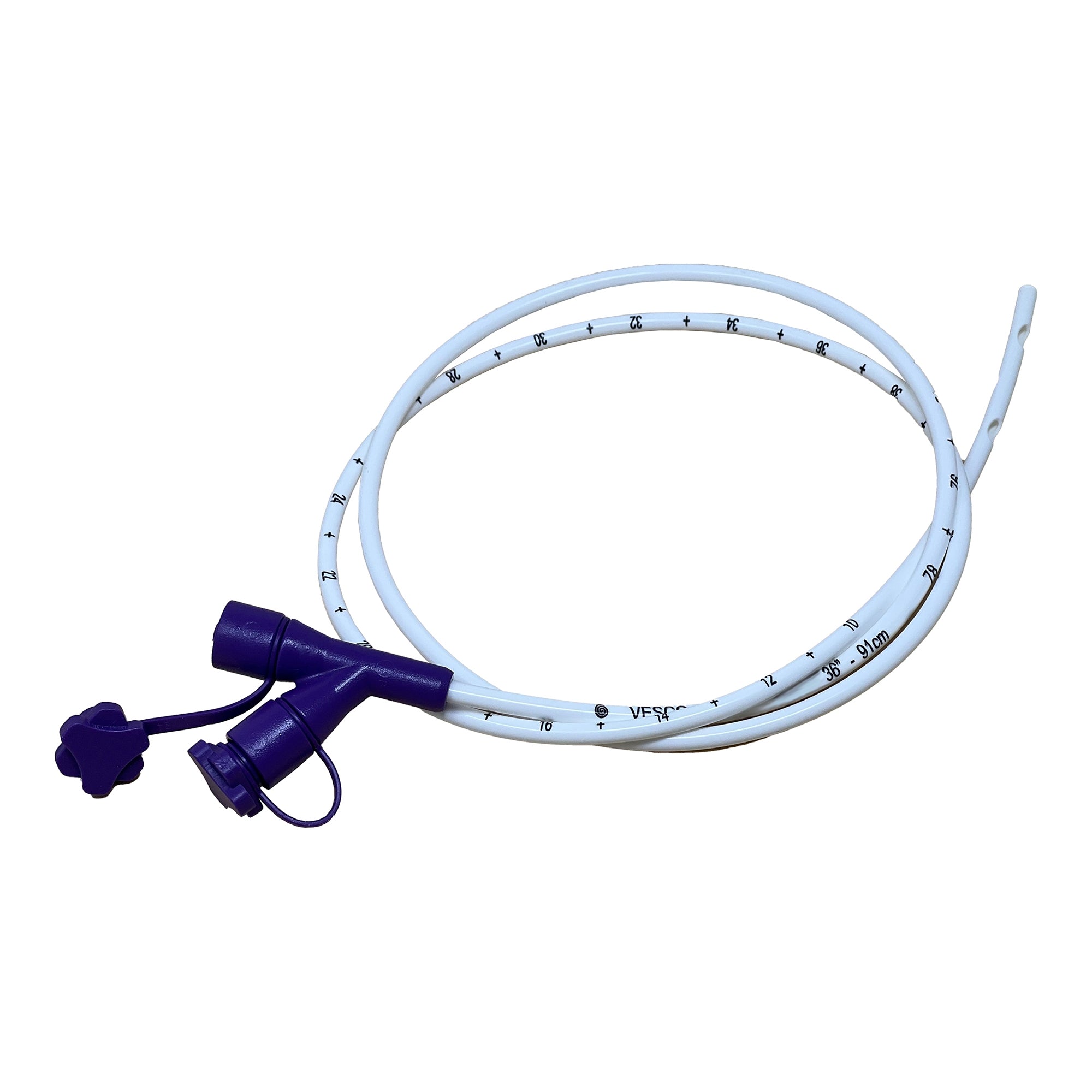 Vesco Medical Nasogastric Feeding Tube, 10Fr, 36in, Dual Port (VED-29110)