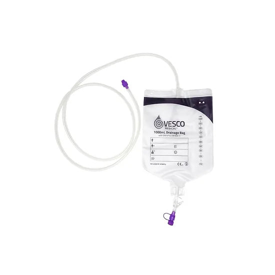 Vesco Medical 500mL Enteral Drainage Bag (PVC) with ENFit, 60" tubing (VED-010EO)