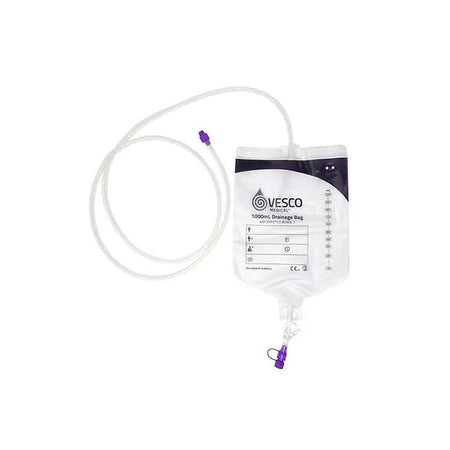 Vesco Medical 1500mL Enteral Drainage Bag (PVC) with ENFit, 60" tubing (VED-015EO)