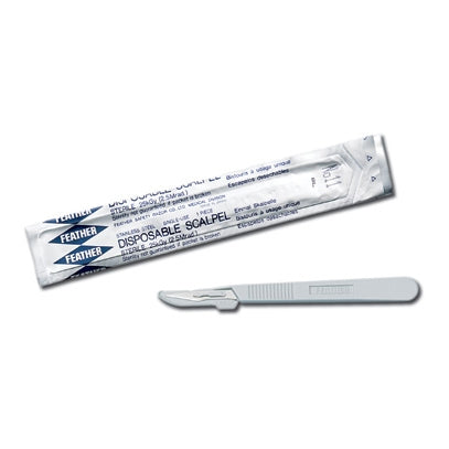 Feather Conventional Disposable Sterile Scalpels, #11, Grey (2975#11)