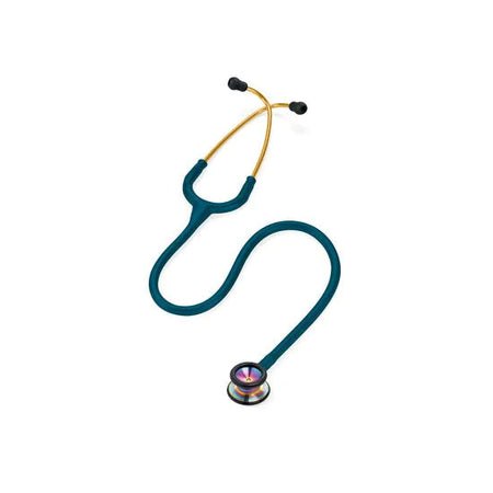 3M Littmann Classic II Pediatric Stethoscope, Rainbow-finish Chestpiece, Caribbean Blue Tube, 28 inch (2153)