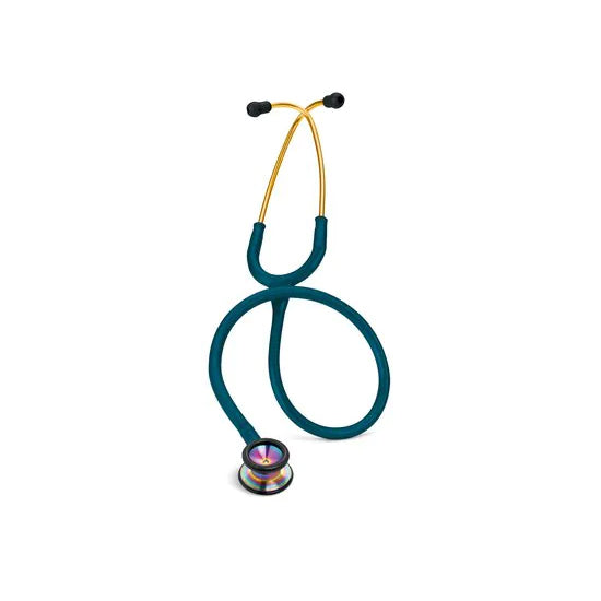 3M Littmann Classic II Pediatric Stethoscope, Rainbow-finish Chestpiece, Caribbean Blue Tube, 28 inch (2153)