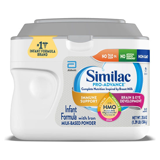 Abbott Nutrition Similac Pro-Advance Infant Formula, Unflavored Powder, 20.06 oz (68088)
