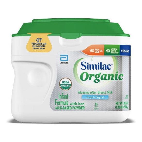 Abbott Nutrition Similac Organic Infant Formula with Iron, Unflavored Powder, 20.06 oz. (68092)