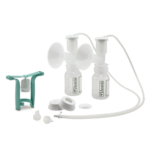 Ameda Dual HygieniKit Milk Collection System with One-Hand Breast Pump Adapter (17152)