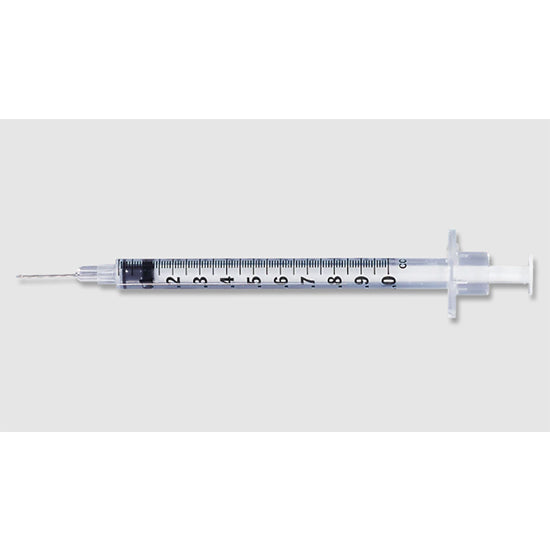 Becton Dickinson Allergy Syringe with Permanently Attached Needle, 28G x 1/2", 1mL (305500)