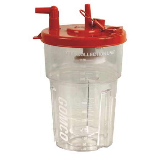 Allied Healthcare Disposable Suction Canister, with Stem Inlet & Hydro Filter, 1100mL (01-90-3696)