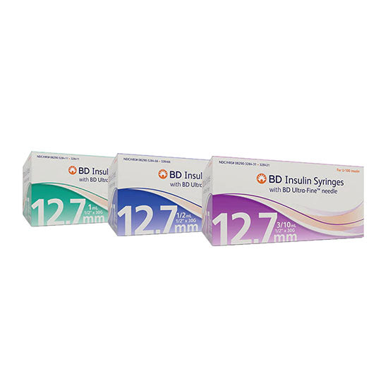 Becton Dickinson BD Insulin Syringes with the BD Ultra-Fine Needle, 30G x 1/2" (328431)