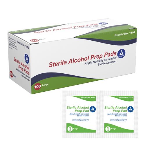 Dyranex Alcohol Prep Pads, Sterile, Large