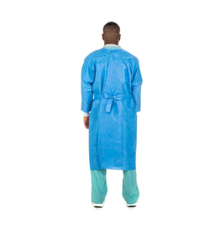 Cardinal Health Over-The-Head Blue Poly-Coated Isolation Gown, Universal (4201PG)