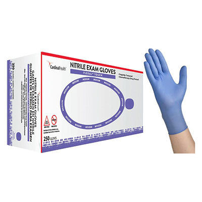 Cardinal Health Flexal Touch Nitrile Examination Glove, Small, Blue (88RT02S)