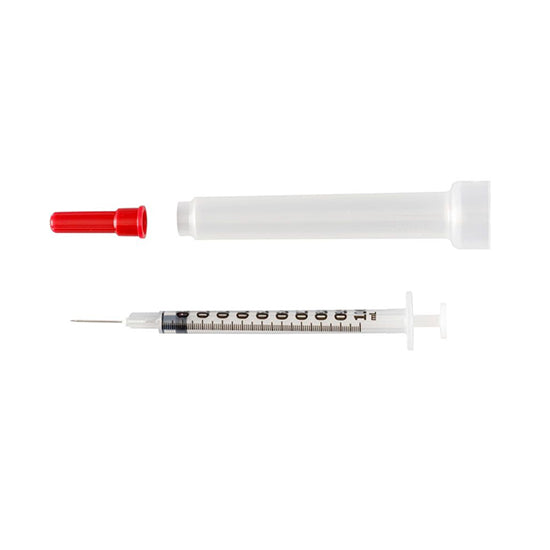 Cardinal Health Monoject Soft Pack Tuberculin Syringe with Permanently Attached Needle, 1mL, 28G x 1/2" (1180128012)