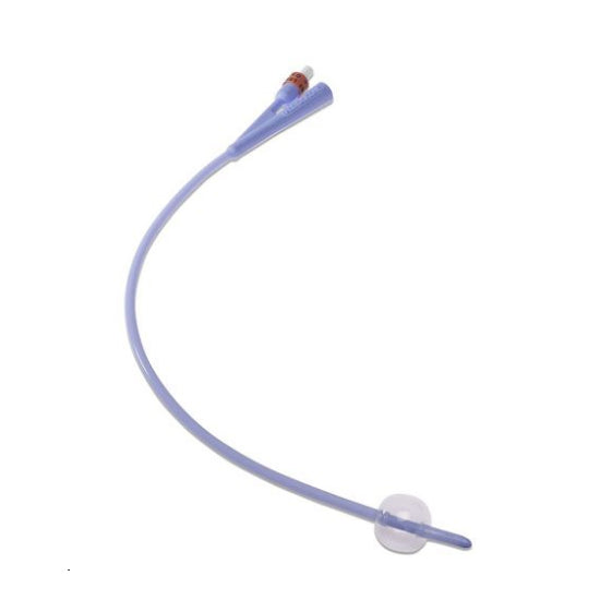 Cardinal Health Dover 100% Silicone Foley Catheter, Coude Tip, 5 mL, 2-Way, 12 Fr (20512C)