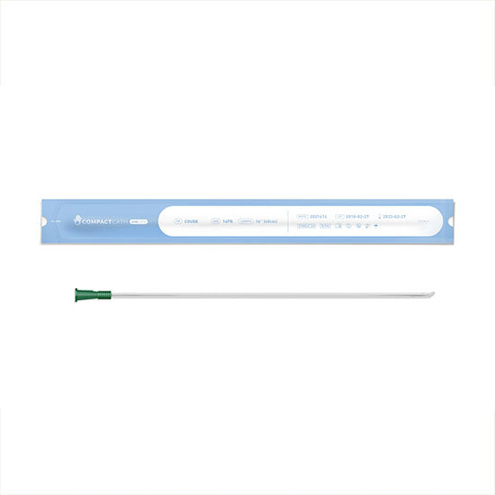 CompactCath OneCath Intermittent Urinary Catheter, 14FR, 16", Coude (202-1614), 25/EA
