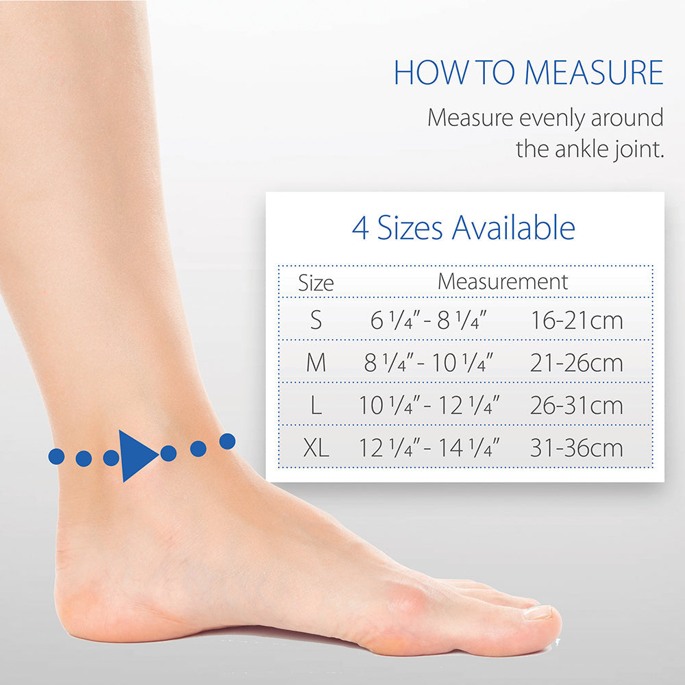Core Products Swede-O Elastic Ankle Support Sleeve Size Chart