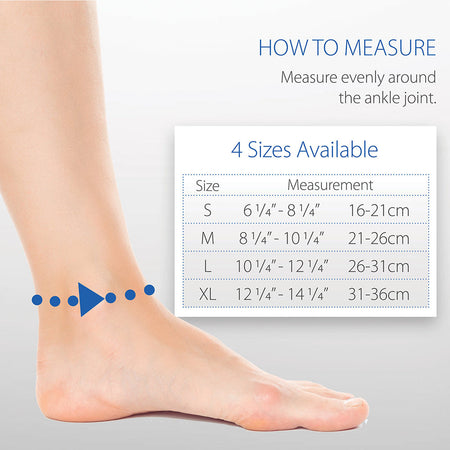 Core Products Swede-O Elastic Ankle Support Sleeve Size Chart