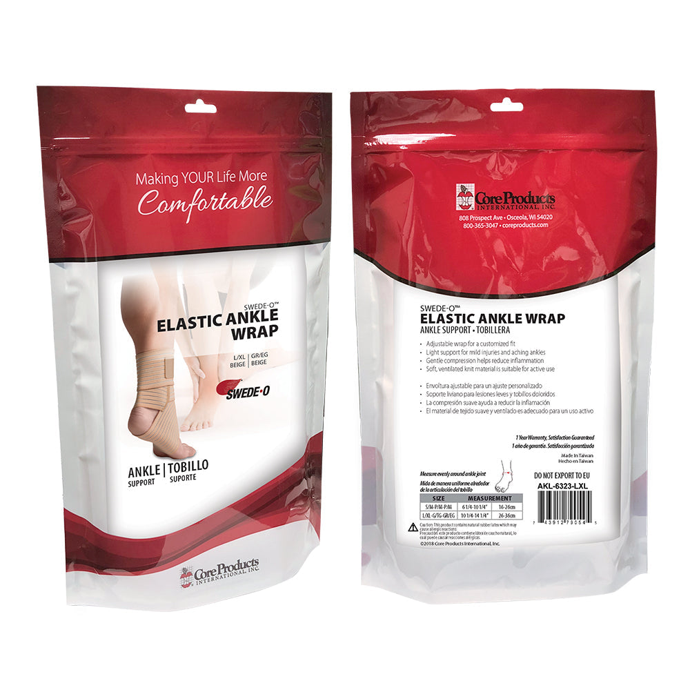 Core Products Swede-O Elastic Ankle Wrap, Large/X-Large (AKL-6323-LXL)