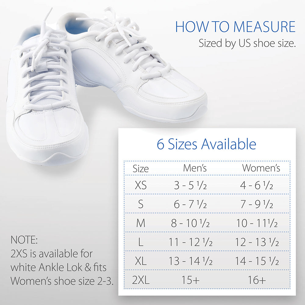 Core Products Swede-O Ankle Lok Brace, Padded Tongue Size Chart