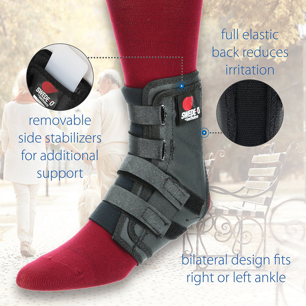 Core Products Swede-O Easy Lok Ankle Brace, Black, Small (AKL-6332-BK-SML)