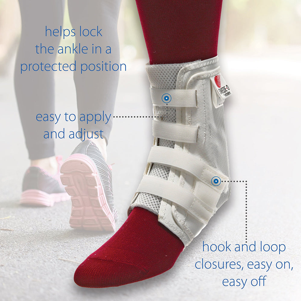 Core Products Swede-O Easy Lok Ankle Brace, White, Large (AKL-6332-WH-LRG)