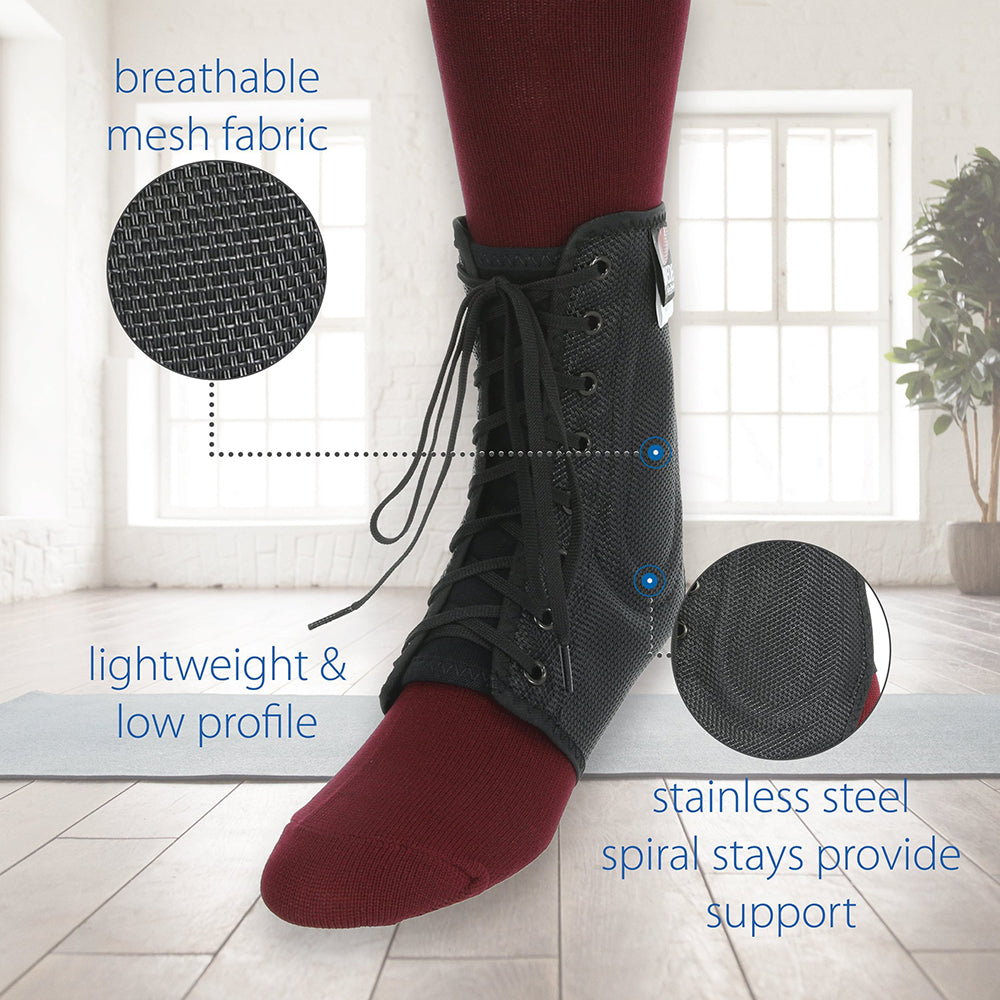 Core Products Swede-O Trim Lok Ankle Brace, Black, X-Small (AKL-6333-BK-1XS)