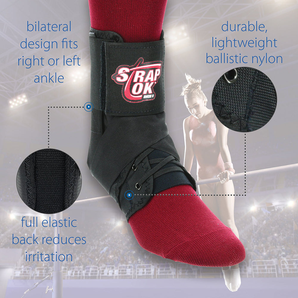Core Products Swede-O Strap Lok Ankle Brace, Black, X-Small (AKL-6334-BK-1XS)