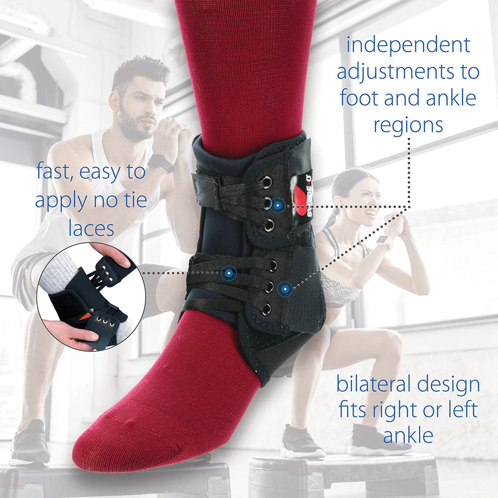 Core Products Swede-O PowerWrap Ankle Brace, Black, X-Large (AKL-6350-BK-1XL)