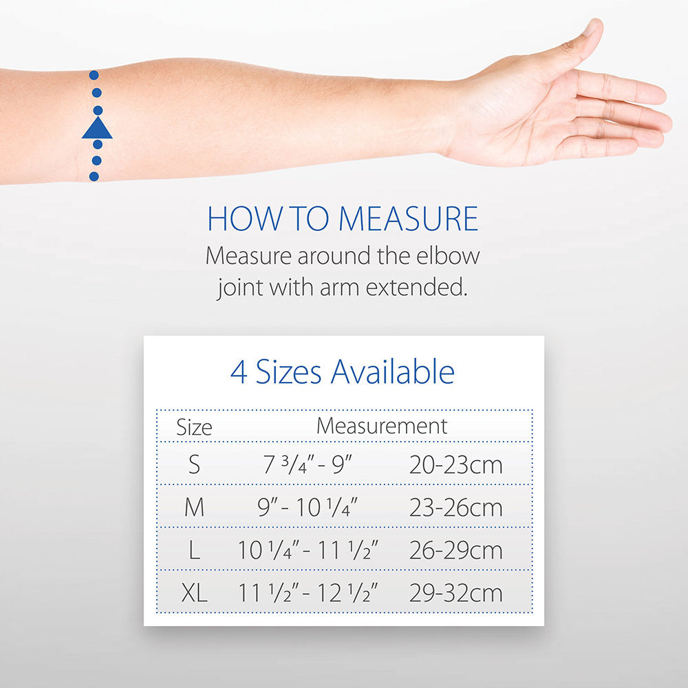 Core Products Swede-O Elastic Elbow Size Chart