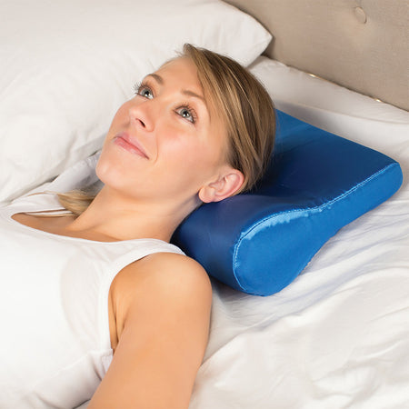 Core Products AB Contour Cervical Pillow Satin, Blue (FOM-109-BL)