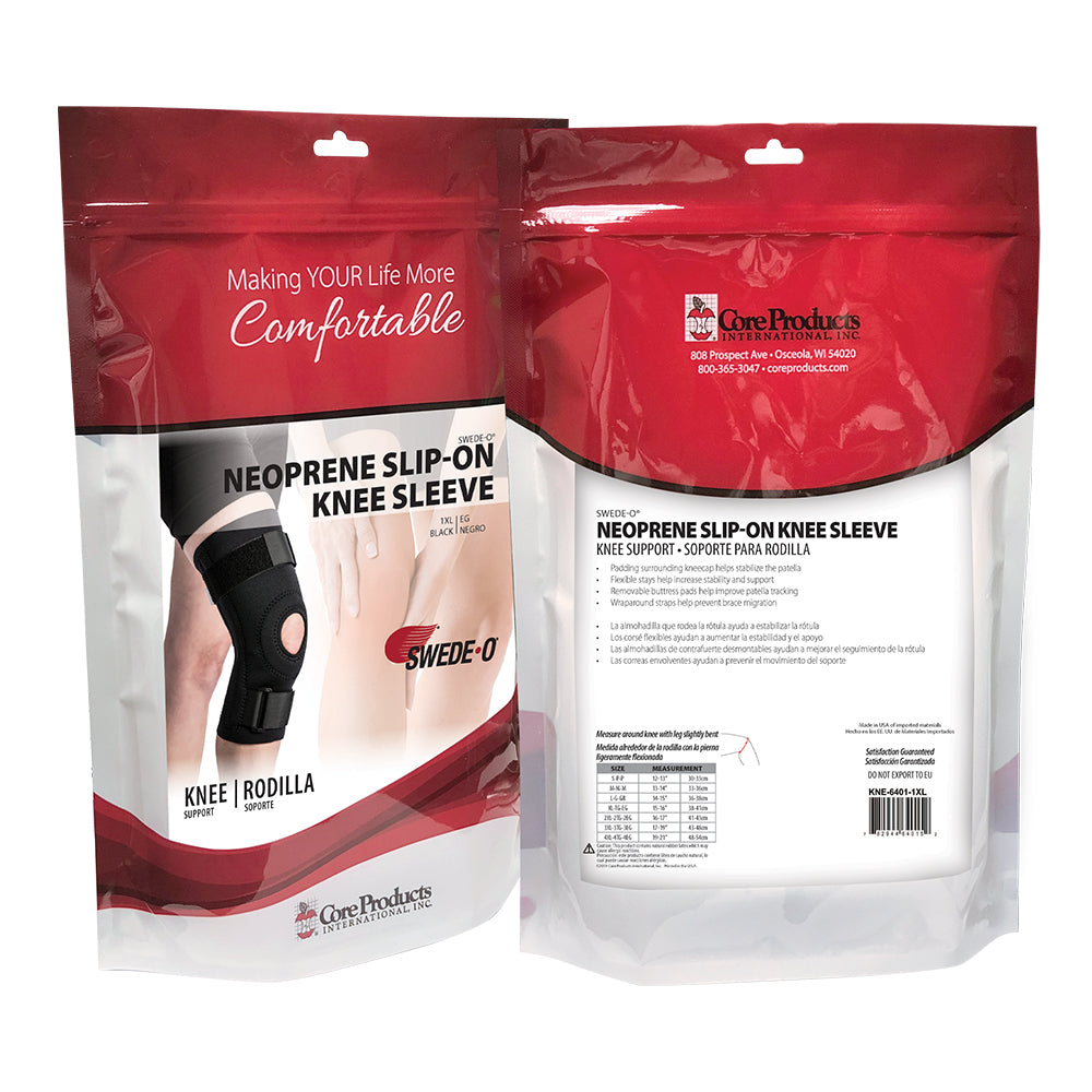 Core Products Swede-O Neoprene Slip-On Knee Sleeve, Medium (KNE-6401-MED)