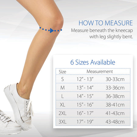 Core Products Swede-O Neoprene Open Patella Knee Sleeve Size Chart