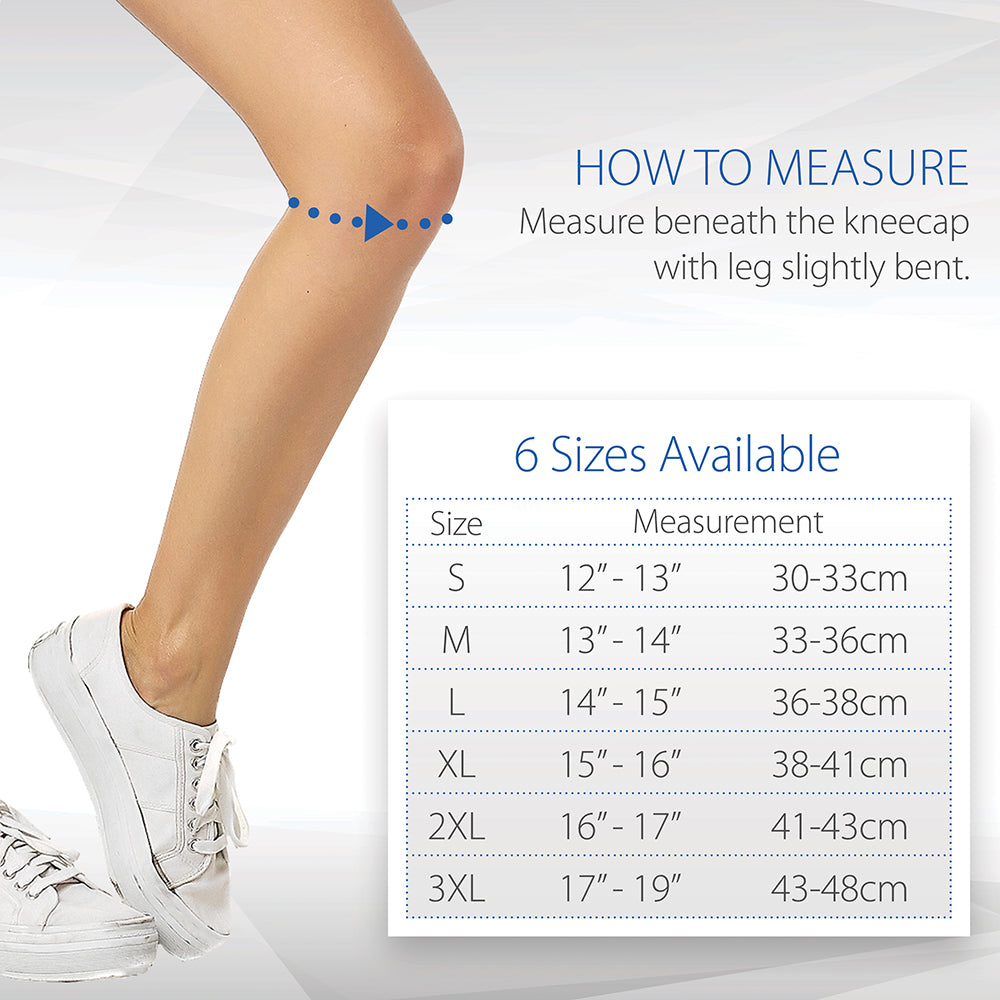 Core Products Swede-O Neoprene Open Patella Knee Sleeve Size Chart