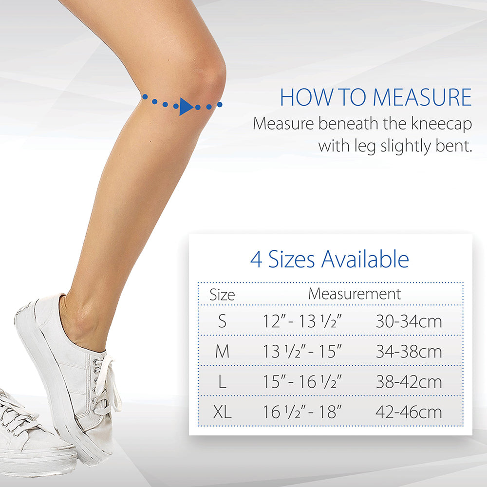 Core Products Swede-O Elastic Knee Tetra-Stretch Size Chart