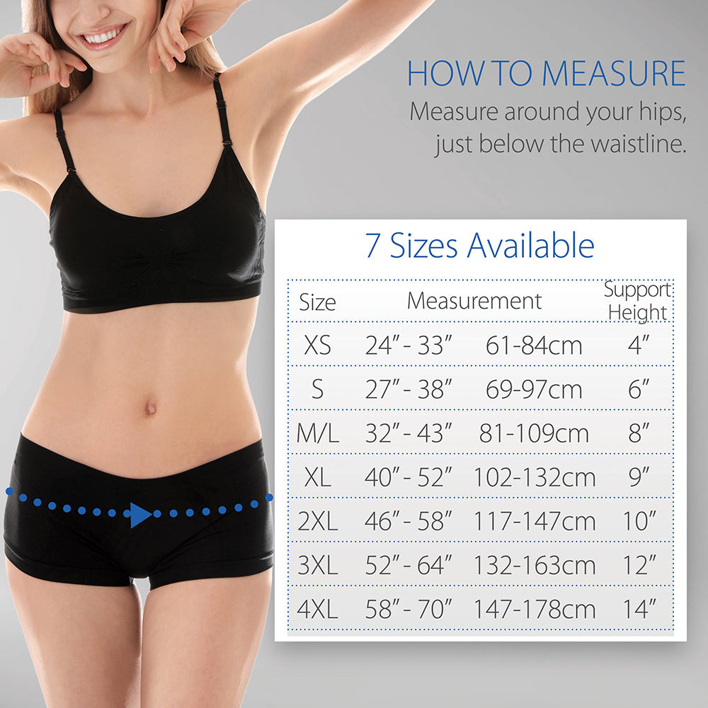 Core Products CorFit System LS Back Support Size Chart