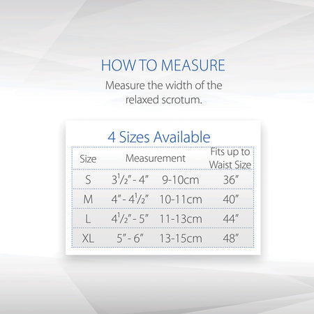 Core Products Scrotal Suspensory Size Chart
