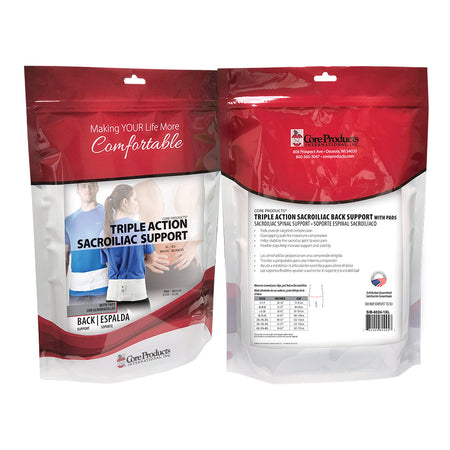 Core Products Triple Action Sacroiliac Back Support with Pads, Medium (SIB-6024-MED)