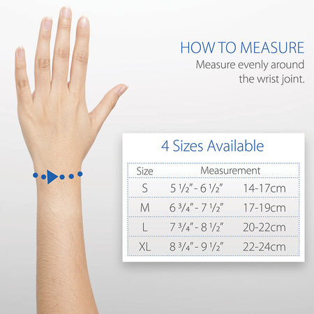 Core Products Swede-O Elastic Wrist Brace Size Chart