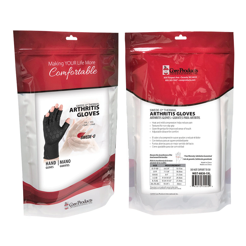 Core Products Swede-O Thermal Arthritis Gloves, X-Small (WST-6838-1XS), 1 Pair