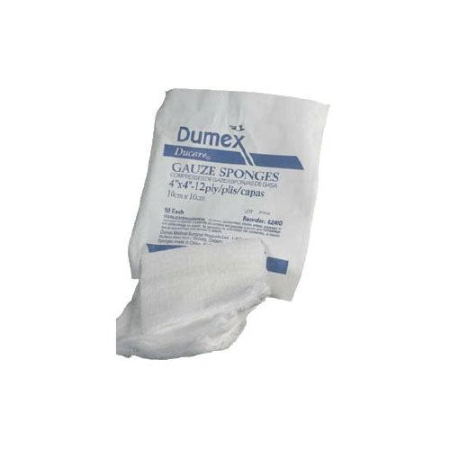 Derma Sciences DuCare 12-Ply Gauze Dressing/Sponge, 4" x 4" (90412)