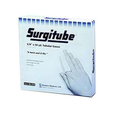 Derma Sciences Surgitube Tubular Gauze Bandage for Large Fingers, Toes, Size 2, 7/8" x 5 yds, White (GL-205W)