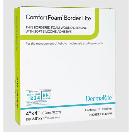 DermaRite ComfortFoam Border Lite, 4" x 4" (47440)