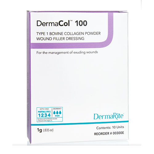 DermaRite DermaCol 100 Type 1 Bovine Collagen Powder Wound Filler Dressing (00300E)